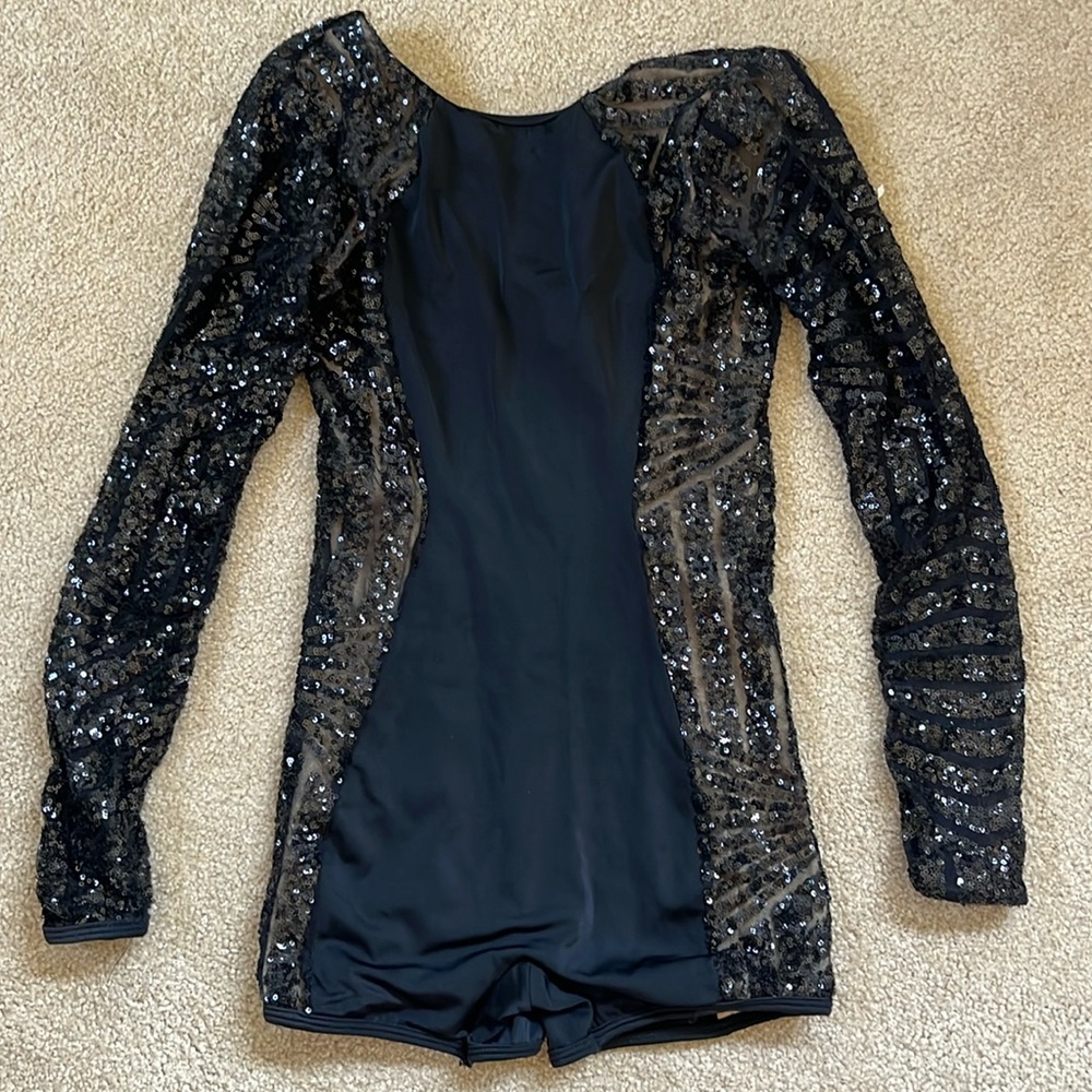 Curtain Call Adult Small  Classical, Tap, Jazz, Lyrical costume black sequinced